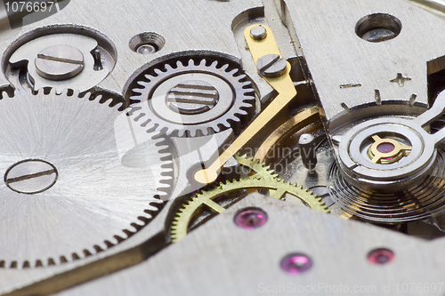 Image of Ancient tiny metal clockwork close up