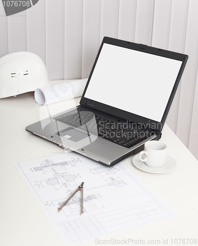 Image of Office workplace of the engineer - still life