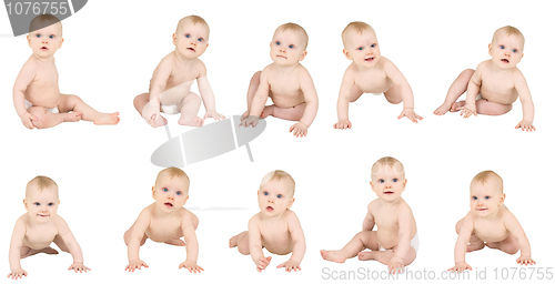 Image of Set of kids in diapers isolated on white background