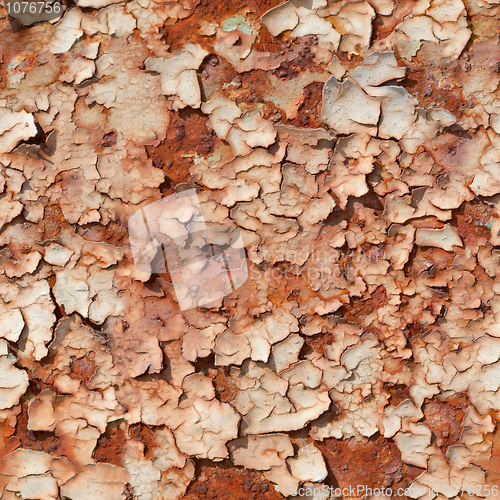 Image of Seamless texture of rusty steel with peeled paint