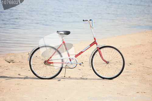 Image of Ancient red bicycle