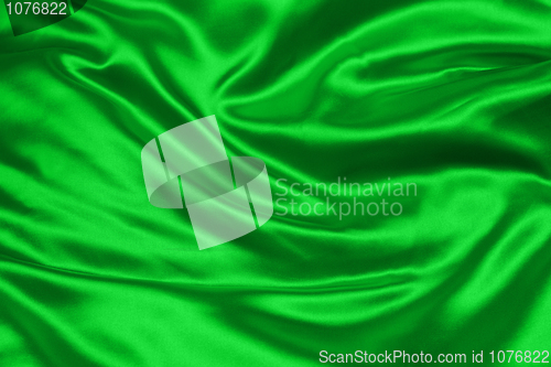 Image of green crumpled silk fabric