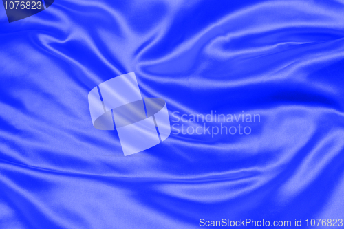 Image of blue crumpled silk fabric