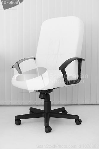 Image of Big white office leather armchair for chief