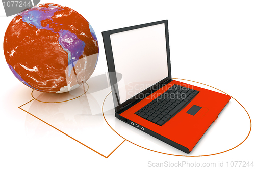 Image of Laptop Connected To World