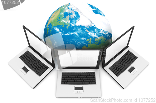 Image of Laptop Connected To World
