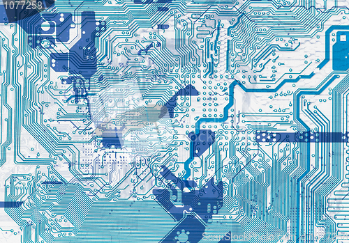 Image of Blue abstract circuit board electronic background