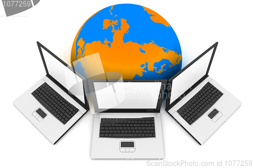 Image of Laptop Connected To World