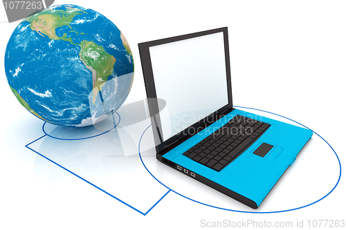 Image of Laptop Connected To World