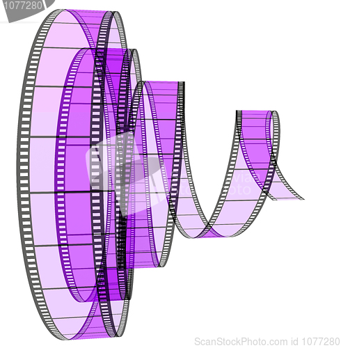 Image of 3d film Segment rolled forward