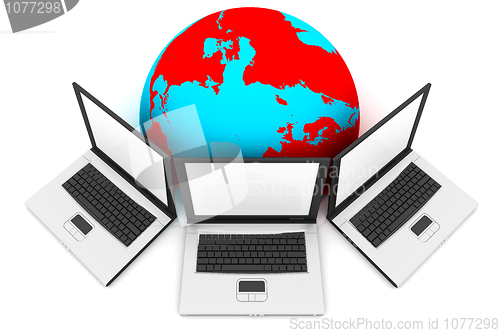 Image of Laptop Connected To World