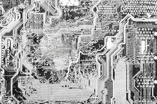 Image of Abstract technological monochrome circuit background