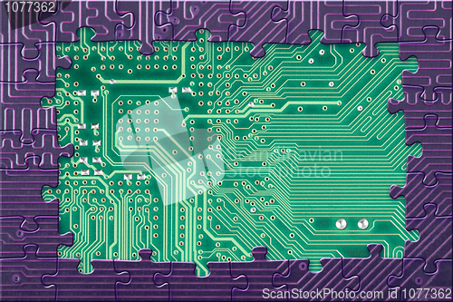 Image of Abstract frame from circuit board puzzle