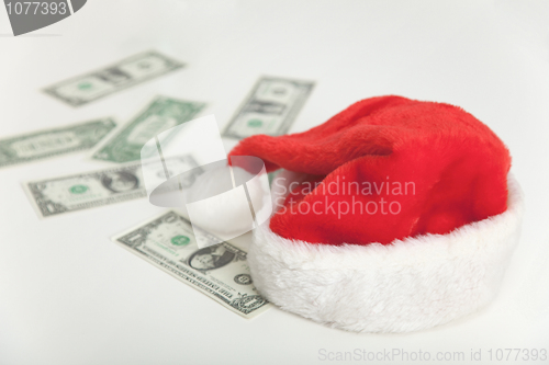 Image of Still-life with money symbolizing Christmas celebratory expenses