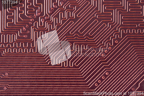 Image of High tech red circuit board background