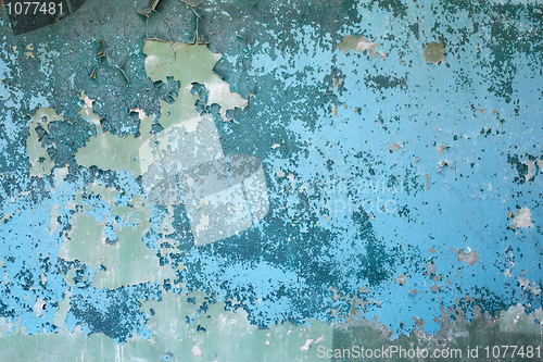 Image of Old blue weathered concrete wall background