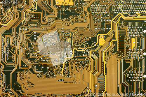 Image of Golden industrial circuit electronic background