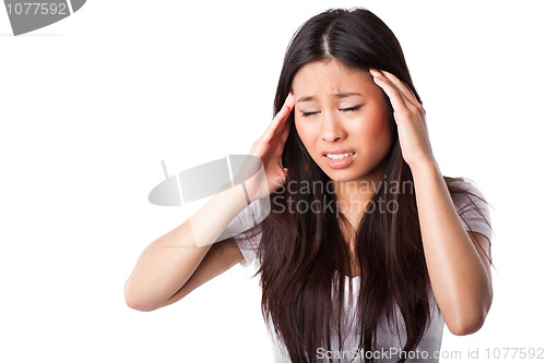 Image of Asian woman having headache