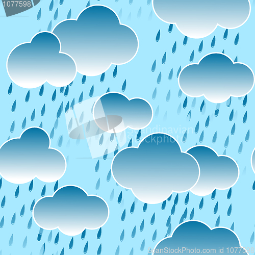 Image of Background with clouds and rain drops