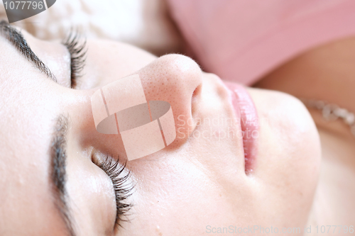 Image of Beautiful young woman sleeping.