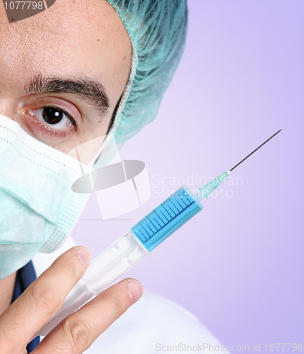 Image of Portrait of a young doctor with stethoscope.