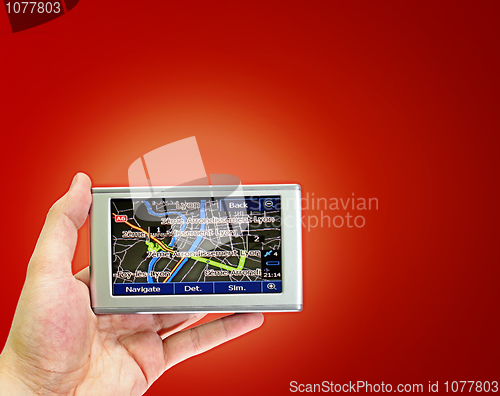 Image of Gps in a man hand.