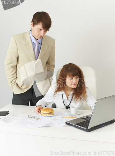 Image of Businessmen during lunch break