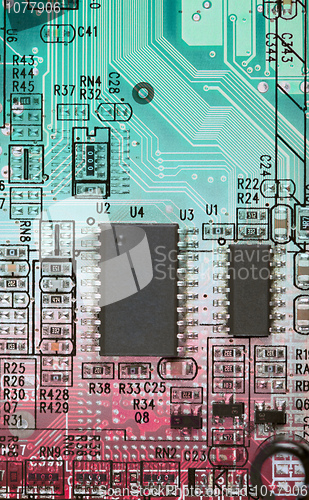 Image of Abstract multi-color circuit board