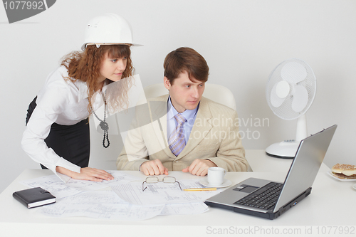 Image of Businessmen work at office with laptop