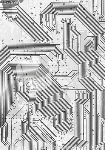 Image of Electronic circuit board gray graphic background