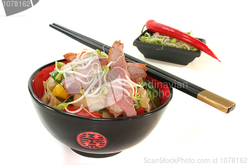 Image of Duck breast with fried noodles