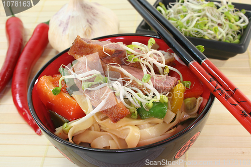 Image of Duck breast with fried noodles