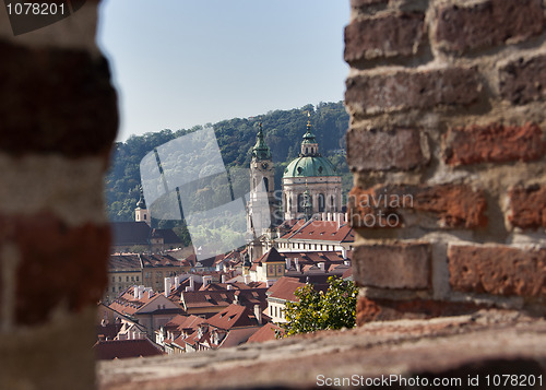 Image of Looking through the rampart at Prague's castle.