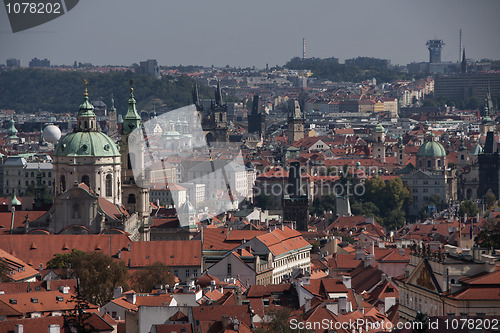 Image of Prague's St. Nicholas church on the West bank of the river.