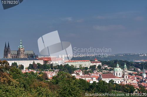 Image of The Northern part of Prague with the Castle grabbing attention.
