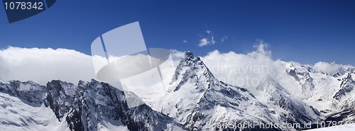 Image of Panorama Caucasus Mountains. Dombay. 