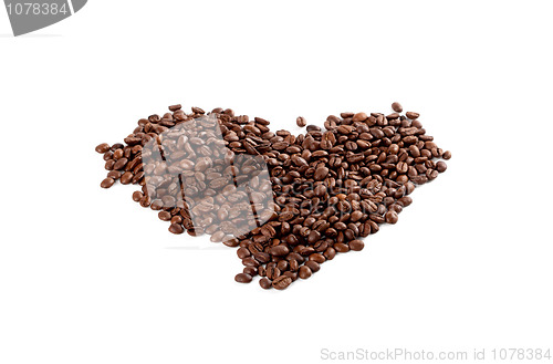 Image of coffee beans heart