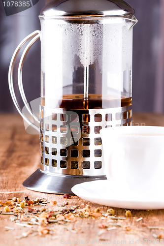 Image of french press with herbal tea