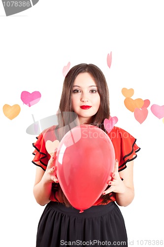 Image of young woman with baloon