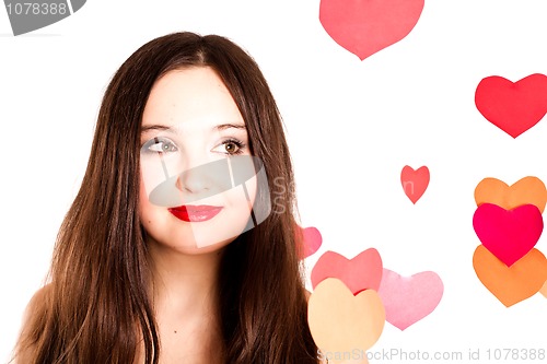 Image of attractive woman on Valentine's day