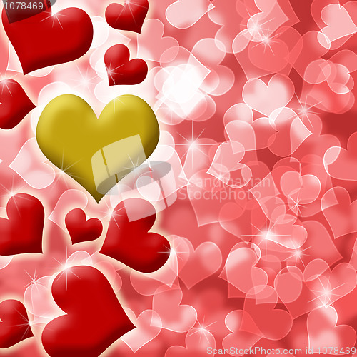 Image of Happy Valentines Heart of Gold Background