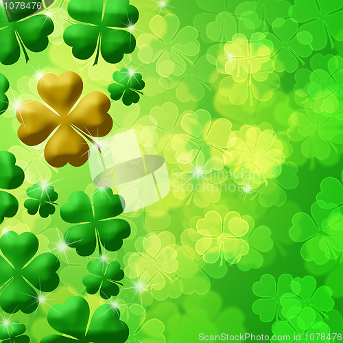 Image of Four Leaf Clover Shamrock Leaf Bokeh