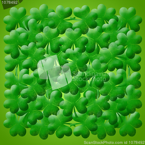 Image of Happy St Patricks Day Shamrock Leaves Background