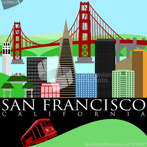 Image of San Francisco Skyline with Golden Gate Bridge