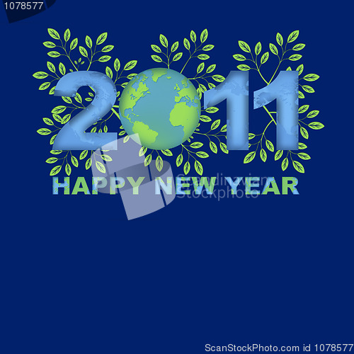 Image of Happy New Year 2011 Green Planet Blue