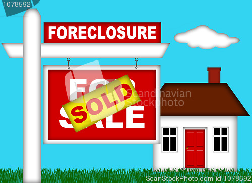 Image of Real Estate Home Foreclosure with Sold Sign