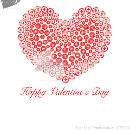 Image of Happy Valentines Day Heart with Flower Circles