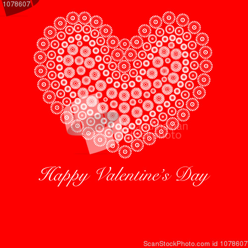 Image of Happy Valentines Day Heart with Flower Circles