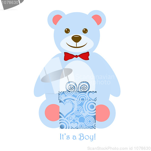 Image of It's a Boy Blue Teddy Bear with Gift
