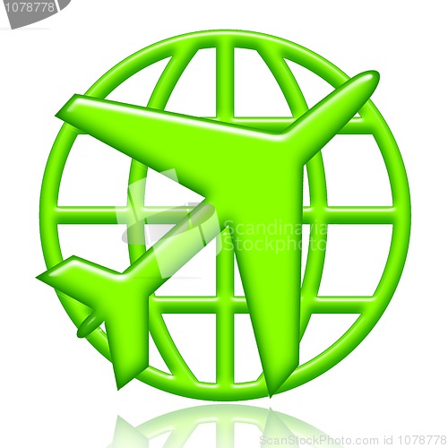 Image of Airplane and globe